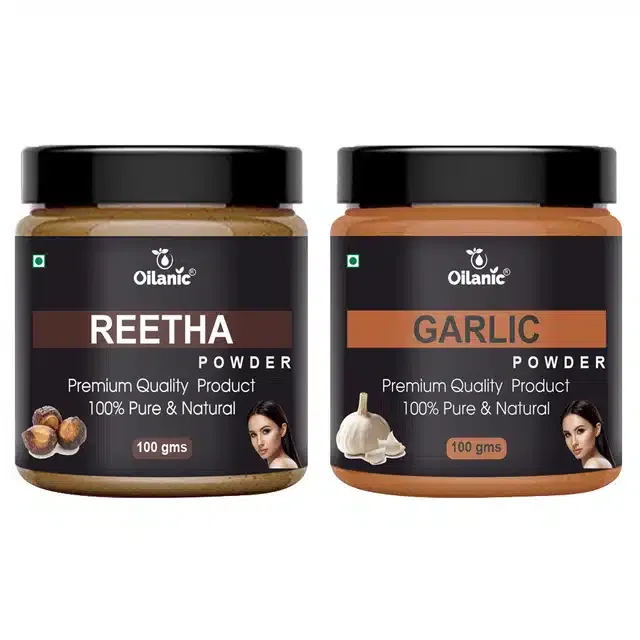 Natural Reetha & Garlic Powder for Skin & Hair (Pack of 2, 100 g)