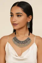 Women's Oxidized Jewellery Set with Earrings 