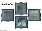 Plastic Plates for Kitchen, Black, Pack of 6