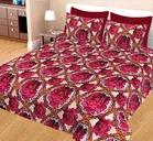 SYMM Creations Polycotton Fabric Rose Printed 1 Bedsheet With 2 Pillow Cover 