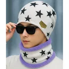Woolen Printed Cap & Neck Warmer with Arm Sleeves for Men 
