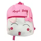 Soft Fabric Pink And White Angel Baby Girls School Bag