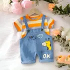 Cotton Blend Printed Dungarees for Boys 