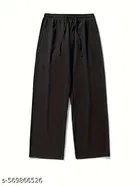 Cotton Blend Solid Trackpant for Men, Black 