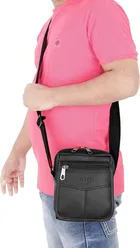 AXen Faux Leather Sling Bag for Men & Women 