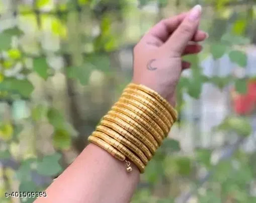 Viral spiral golden spiral bangles bracelet for women and girls latest design trending in bangle bracelet golden colour