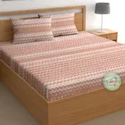 Cotton Feel Fitted (Elastic) Double Bedsheet Chevron Print