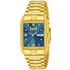 Stainless Steel Strap Analog Watch for Men (Gold & Blue)