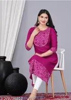 Rayon Solid Kurti for Women 