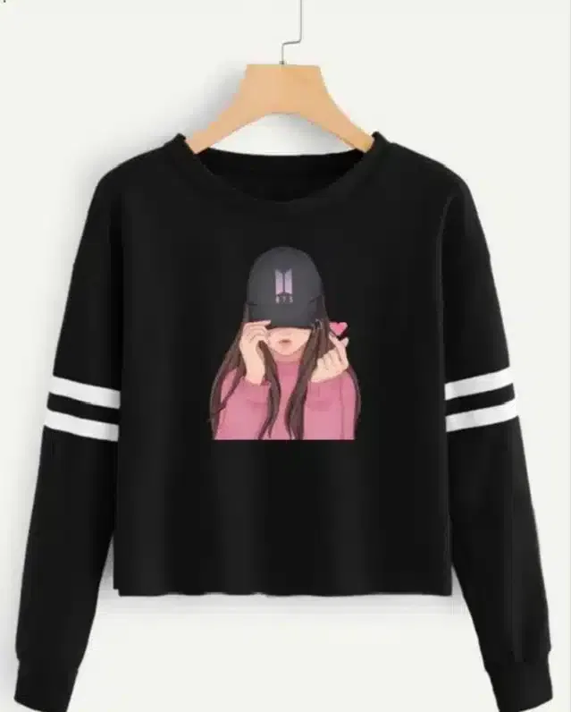 Full Sleeves T-Shirt for Women (Black, S)