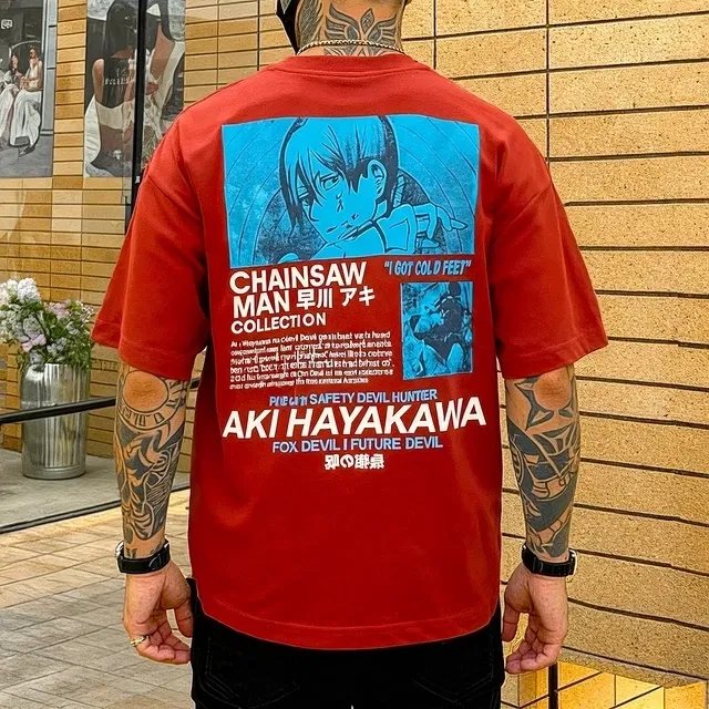 Cotton Printed T-shirt for Men, Red (M)