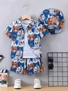 Cotton Silk Printed Clothing Set for Boys (Multicolor, 9-12 Months)