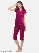 Satin Nightsuit Set for Women 