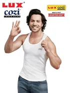Lux Cozi Cotton Sleeveless Vest for Men (White, 80)