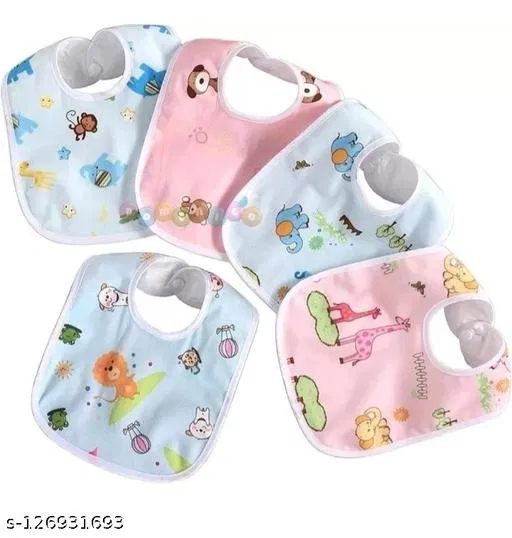 Baby Buttoned Bibs Pack Of 5 Waterproof Other Kids Accessories