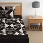Microfibre Single Abstract Floral Printed Bedsheet 60x90in Brown