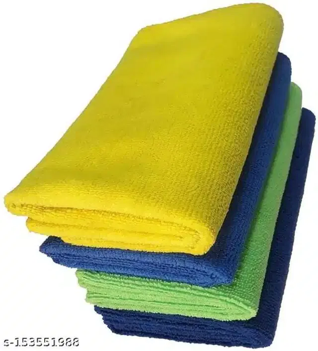 Microfiber Bath Towel (Multicolor, 40x40 cm) (Pack of 4)