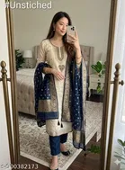 Silk Blend Embroidered Punjabi/All Over Suits for Women 