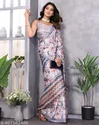 Art Silk Printed Saree for Women, Multicolor 