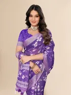 Silk Woven Design Saree for Women, Purple 