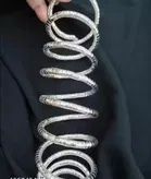 Spiral Cuff Alloy Bracelet for Women, Silver