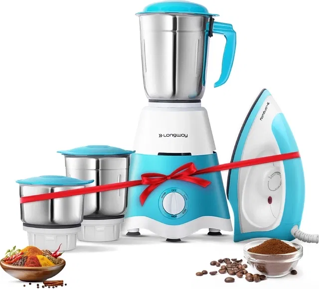 Longway Mixer Grinder (500 W, 3 Jars), Kwid Dry Iron (1100 W)