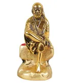 Sai Baba Brass Idol Metal Statue for Car Dashboard Mandir & Pooja Murti 