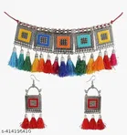 Alloy Choker Necklace with Earrings for Women 