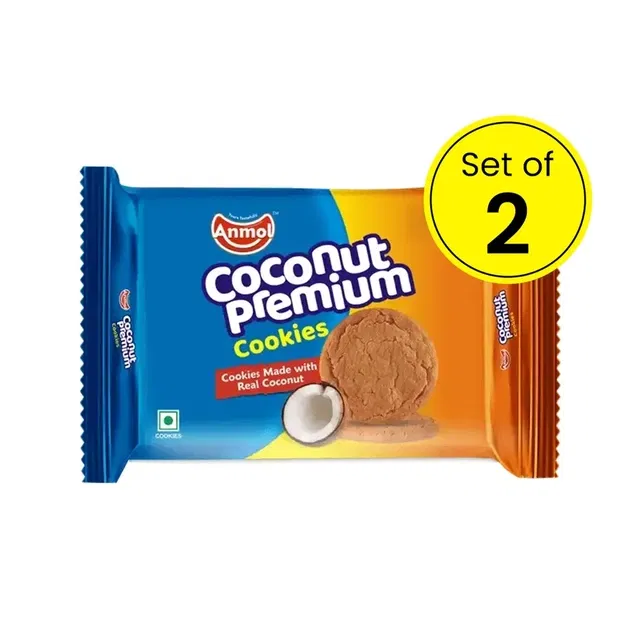 अनमोल कोकोनट प्रीमियम कुकीज़ 2X156 g (पैक ऑफ 2)