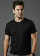 Polyester Round Neck T-shirt For Men, Black 