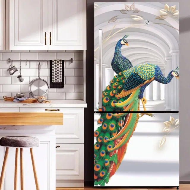 Vinyl Wallpaper Sticker for Fridge Door (Multicolor, 60x160 cm)