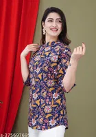 Rayon Three Quarter Sleeves Top for Women 