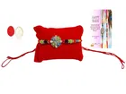 Metal Rakhi with Greeting Card & Roli Chawal 
