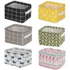  Fabric Canvas Organizers Bag Storage Bins, Multicolor, Pack Of 6