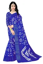 Linen Bandhani Saree for Women 