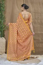 Silk Woven Design Saree for Women, Orange 