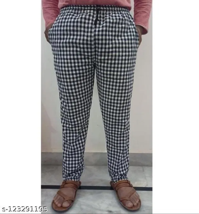 Cotton Trouser for Mens (Black, L)
