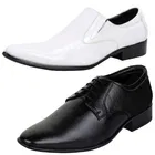 2 Pcs Formal Shoes with 2 Pcs Ankle Length Socks for Men 