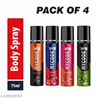 Combo of MYCODE Kiss Me, Crazy Girl, Sweet 16 & Sexy Boy Fragrance Body Spray for Men (75 ml, Pack of 4)