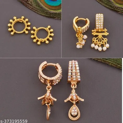 Earrings Combo,Gold-Plated Earrings For Women Girls