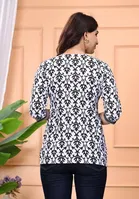 Cotton Floral Print Short Kurti for Women 