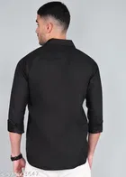 Polycotton Solid Shirts for Men, Black 