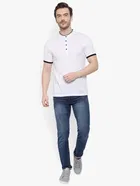 Mandarin Collar Solid T-Shirt for Men 