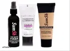 SumSh Fixer Spray, Primer, Foundation, Highlighter and Contour Stick Concealer, Compact Powder Pack of 5