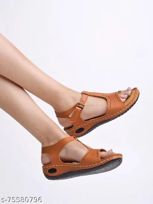 Shoetopia Brown Perforated Platform Heels (IND-6)