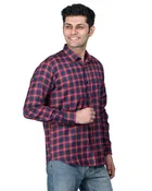 Cotton Blend Full Sleeves Chequered Shirt for Men 