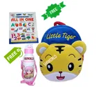 Combo of Fabric School Bag, Water Bottle with All in One Book for Kids 