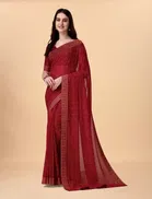 Silk Embroideried Saree for Women 