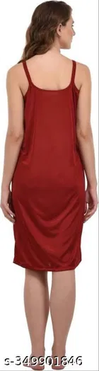 Satin Solid Babydoll for Women, Maroon 