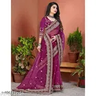 Georgette Saree for Women, Purple 